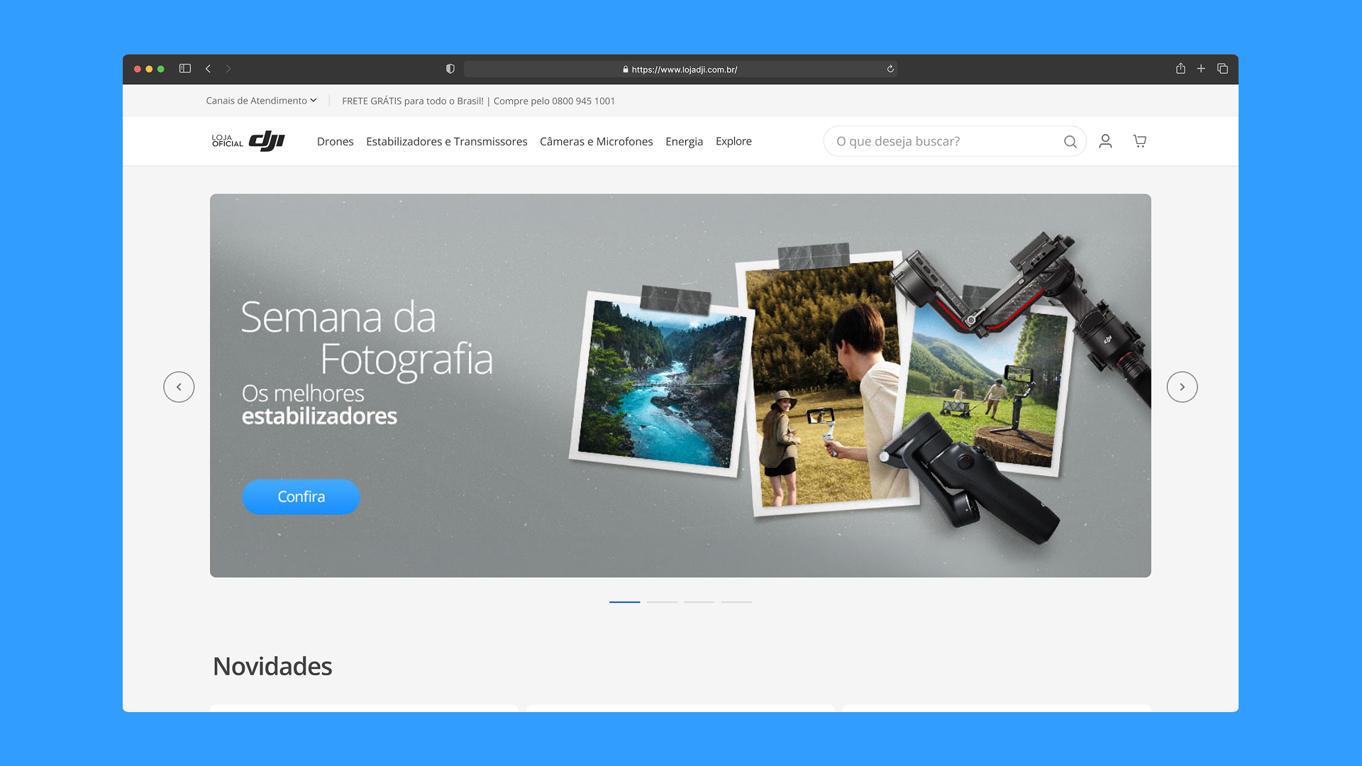 Banner promocional para DJI Brasil