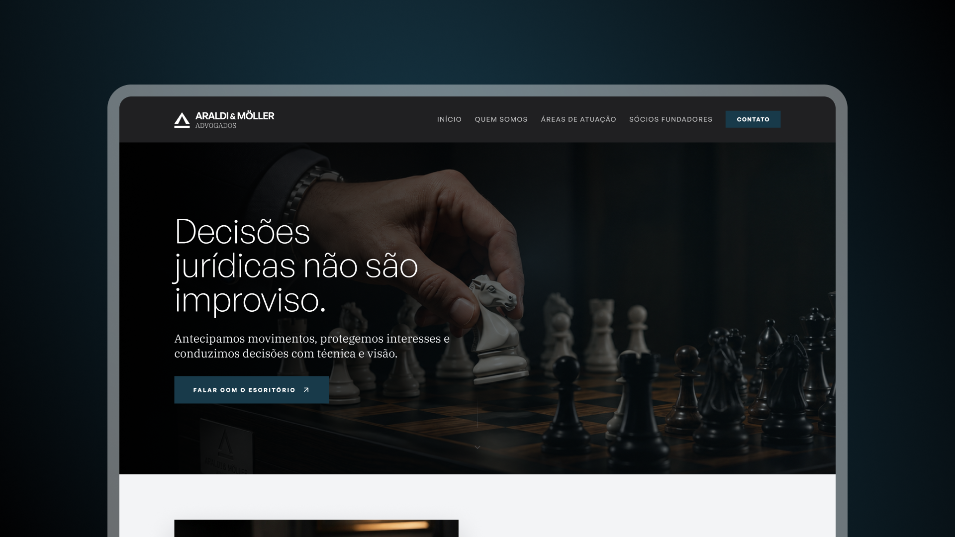Capa do site Araldi & Möller