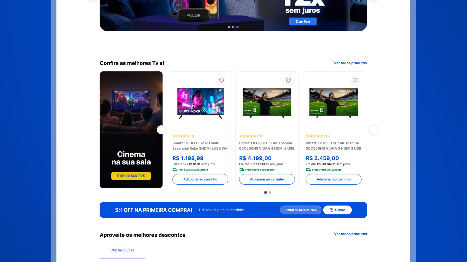 Home do e-commerce