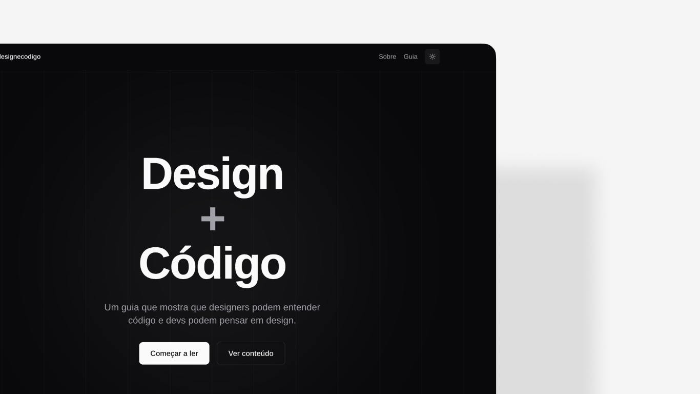 Capa do projeto Guia Design e Código