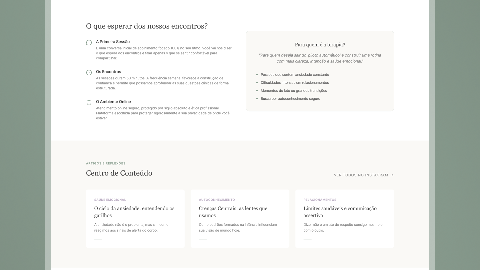 Seção principal da landing page