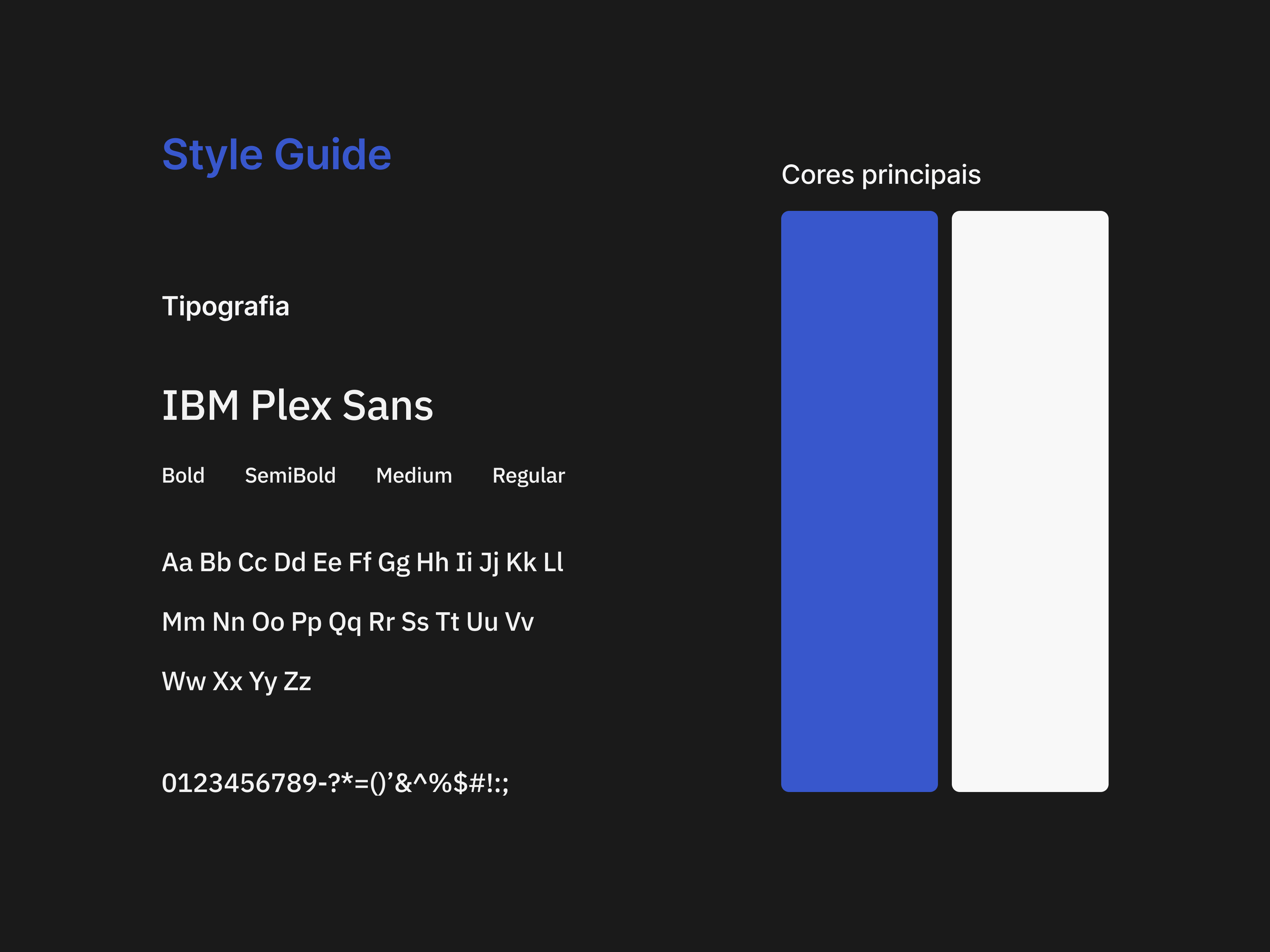 Mini brand guide do projeto Vedodev